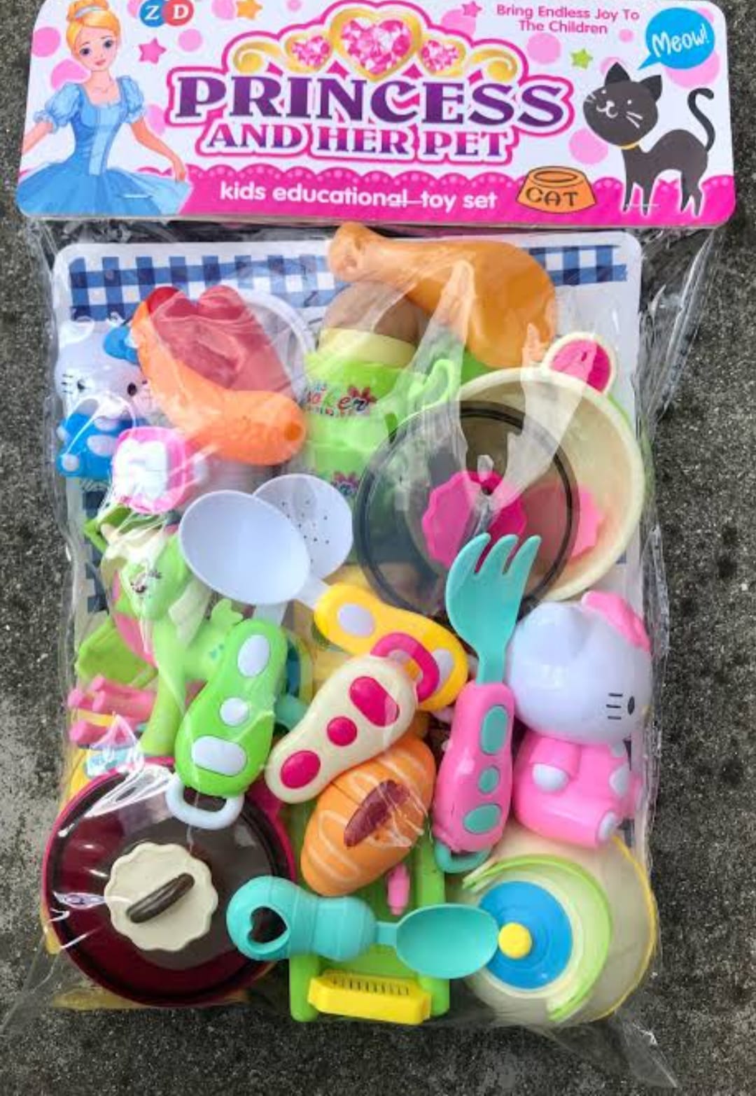 Princess & Her Pet Toy Kitchen Set for Kids | Pretend Play Cooking Playset