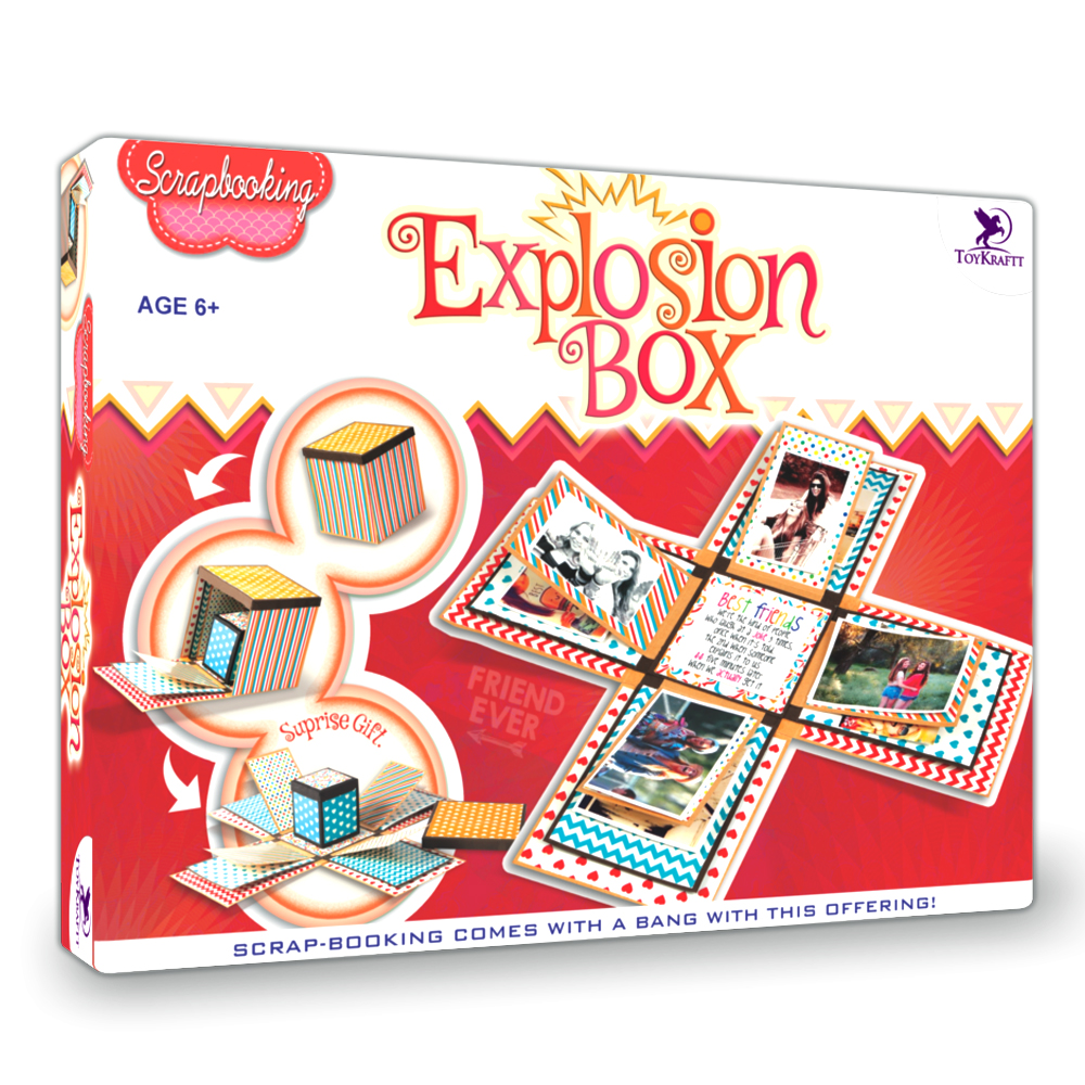 Toykraft Surprise Explosion Box DIY Craft Kit | Creative Scrapbook & Memory Gift Box for Kids