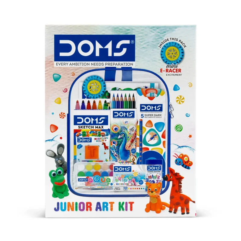 DOMS Junior Art Kit – Complete Kids Drawing & Coloring Set | Educational Art & Craft Kit for Children