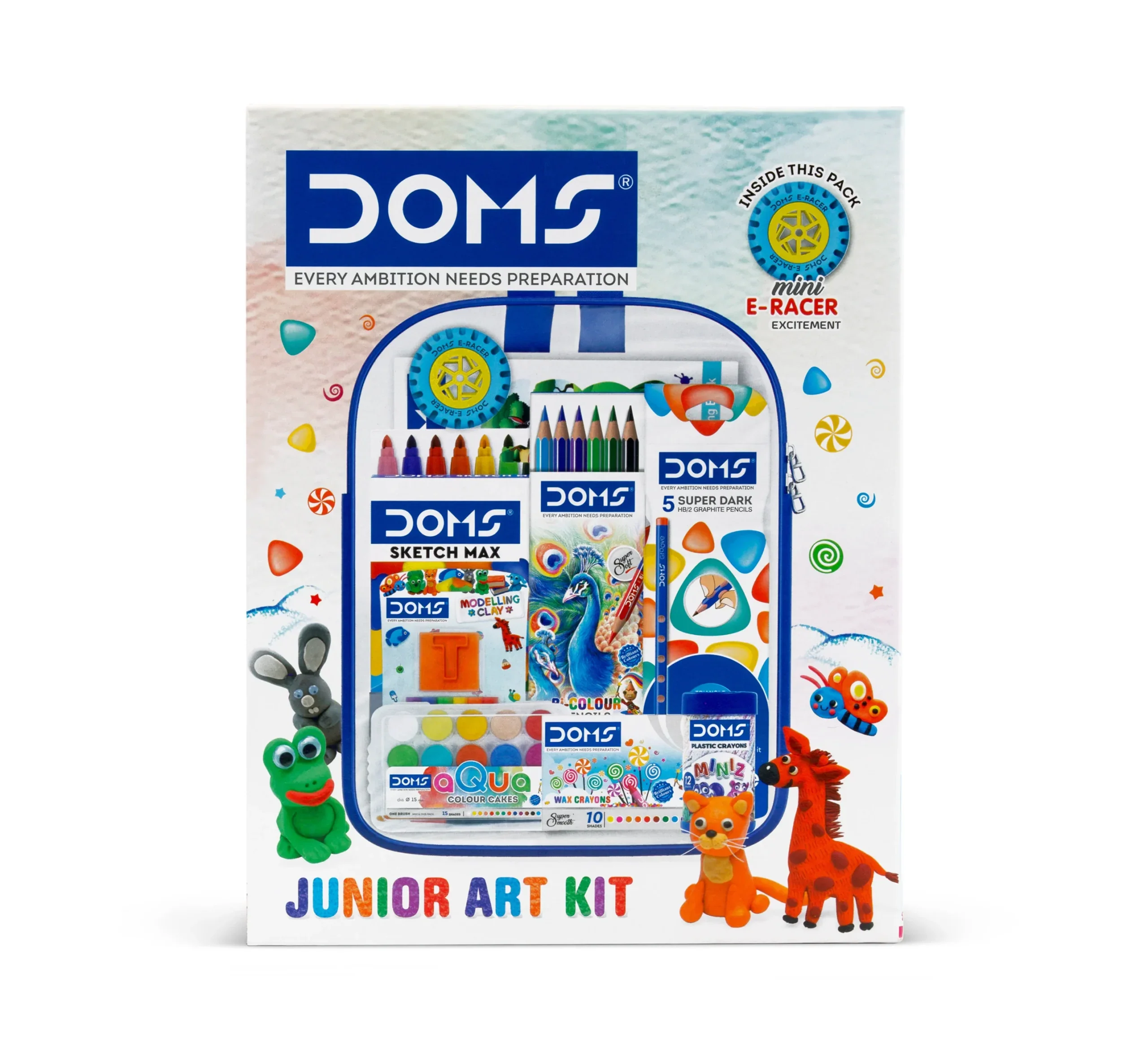 DOMS Junior Art Kit – Complete Kids Drawing & Coloring Set | Educational Art & Craft Kit for Children
