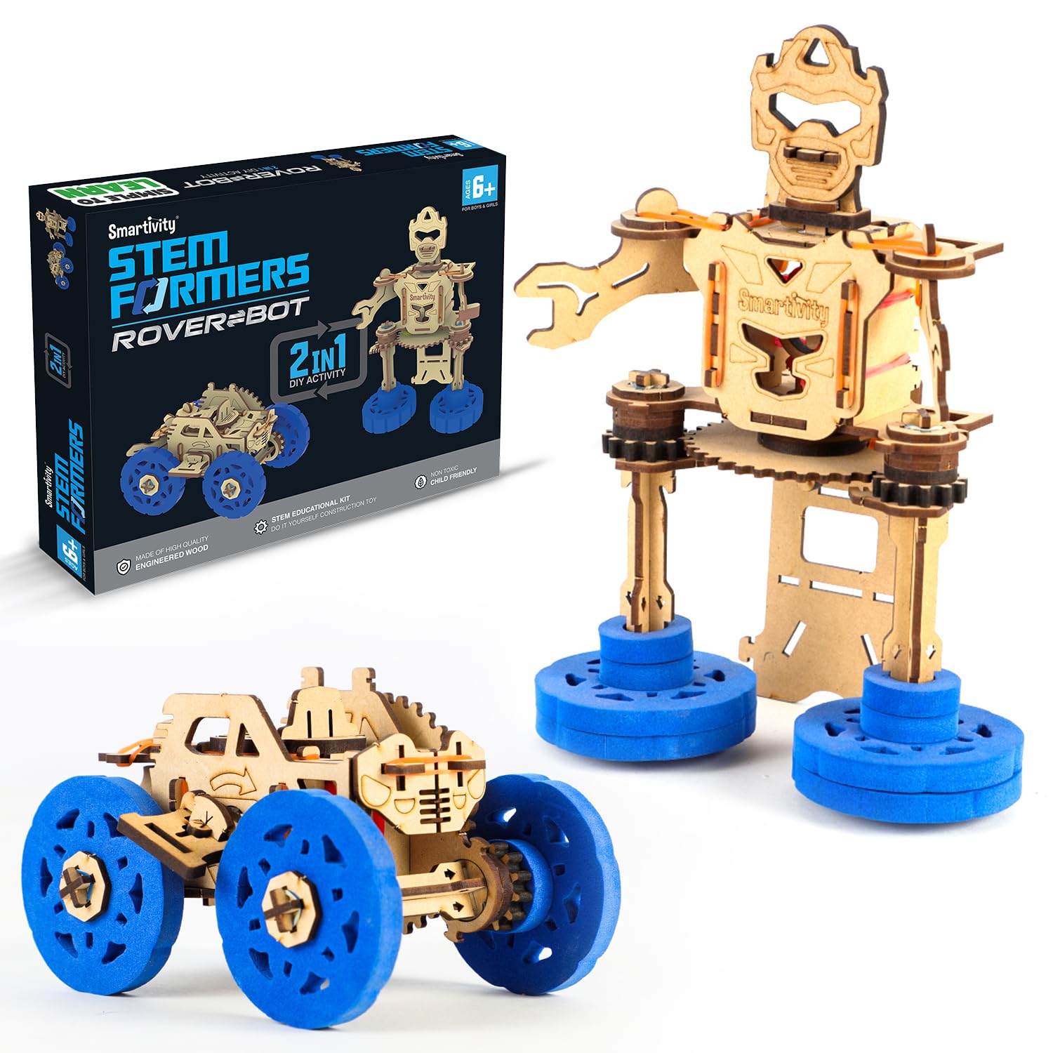 Smartivity STEM Formers RoverBot – DIY Robotics & Engineering Kit for Kids | Educational STEM Building Toy