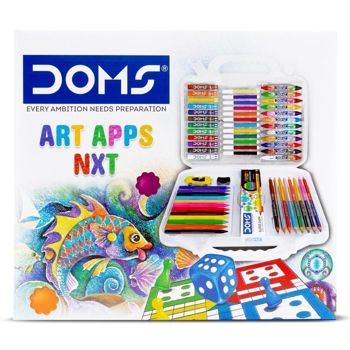 DOMS ART APPS NXT – Complete Drawing & Coloring Kit for Kids | Creative Art Set with Portable Case