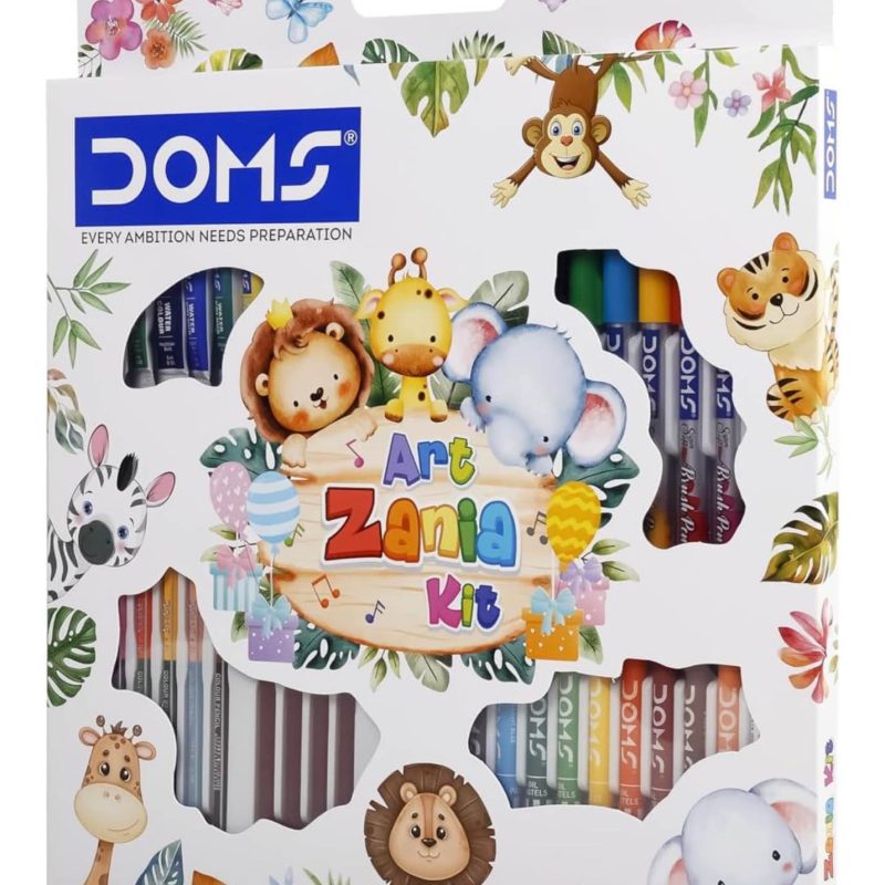 DOMS Art Zania Kit – Complete Drawing, Coloring & Craft Kit for Kids | Creative Art Set with School Supplies
