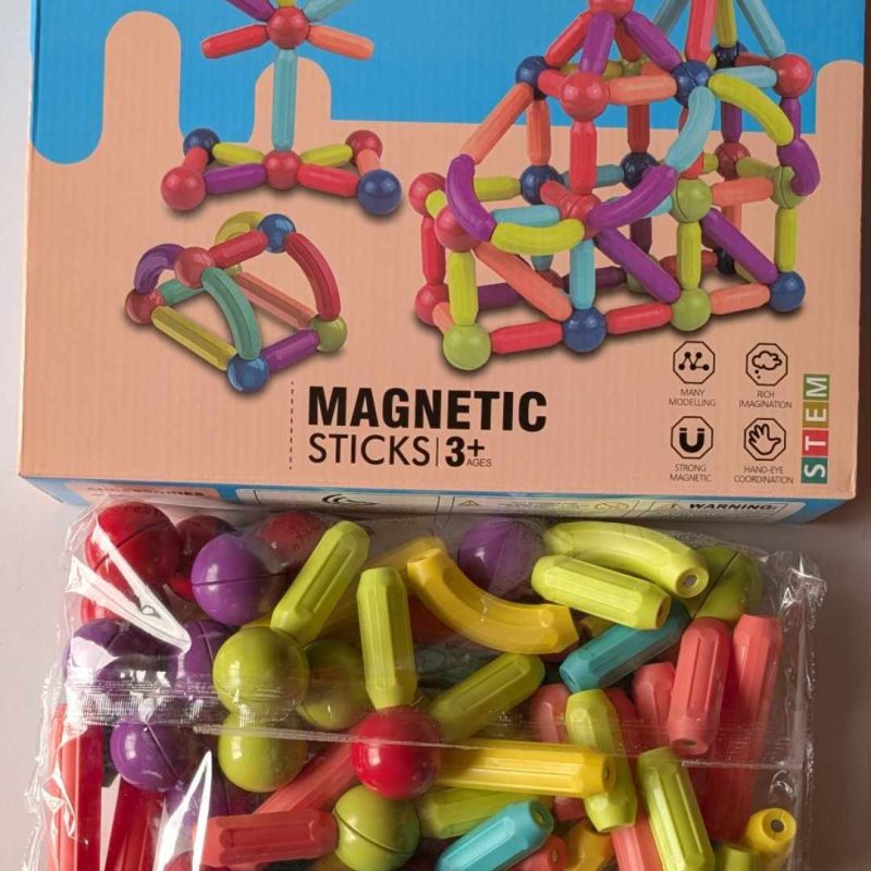 64 PCS Magnetic Sticks Building Set – Creative STEM Toy for Kids